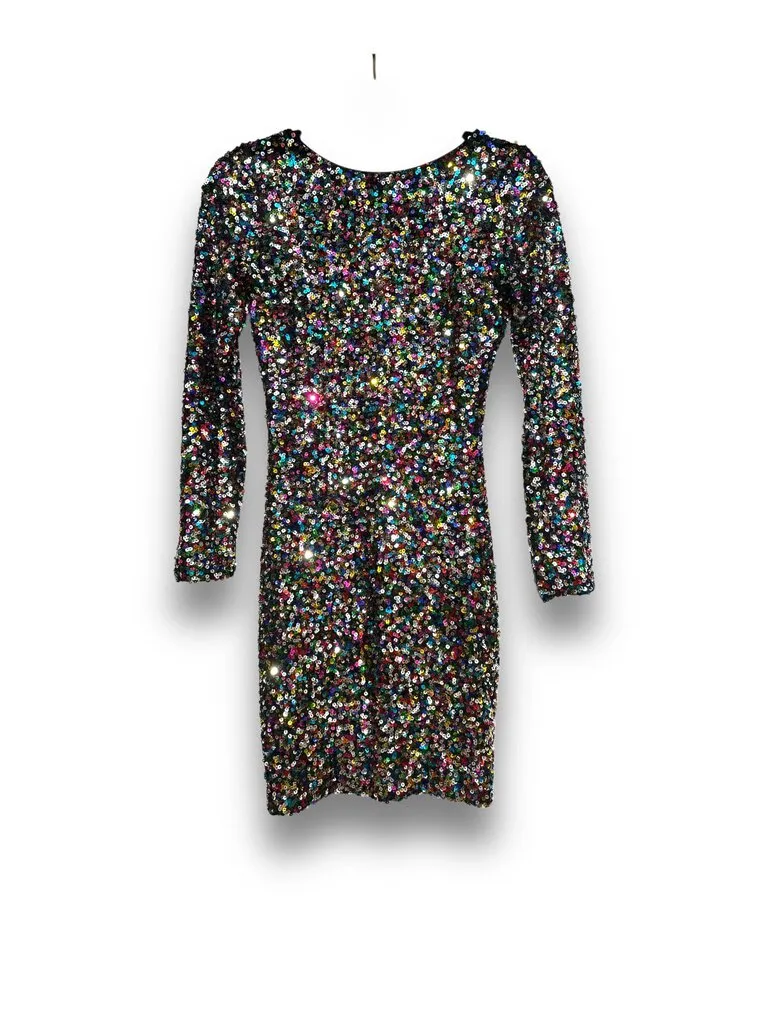 dress the population Multi color sequin Uback dress small