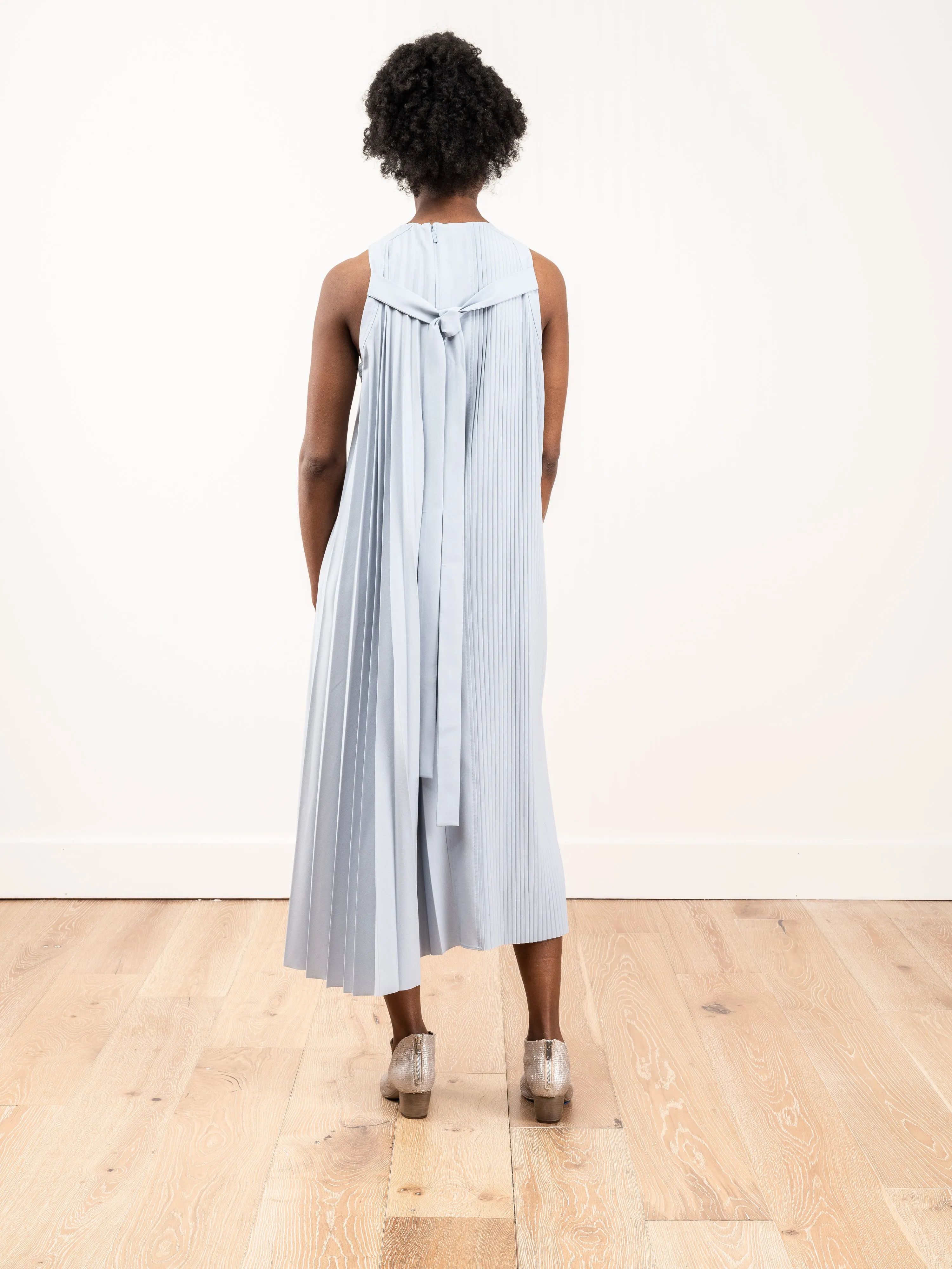 edith pleated sleeveless dress