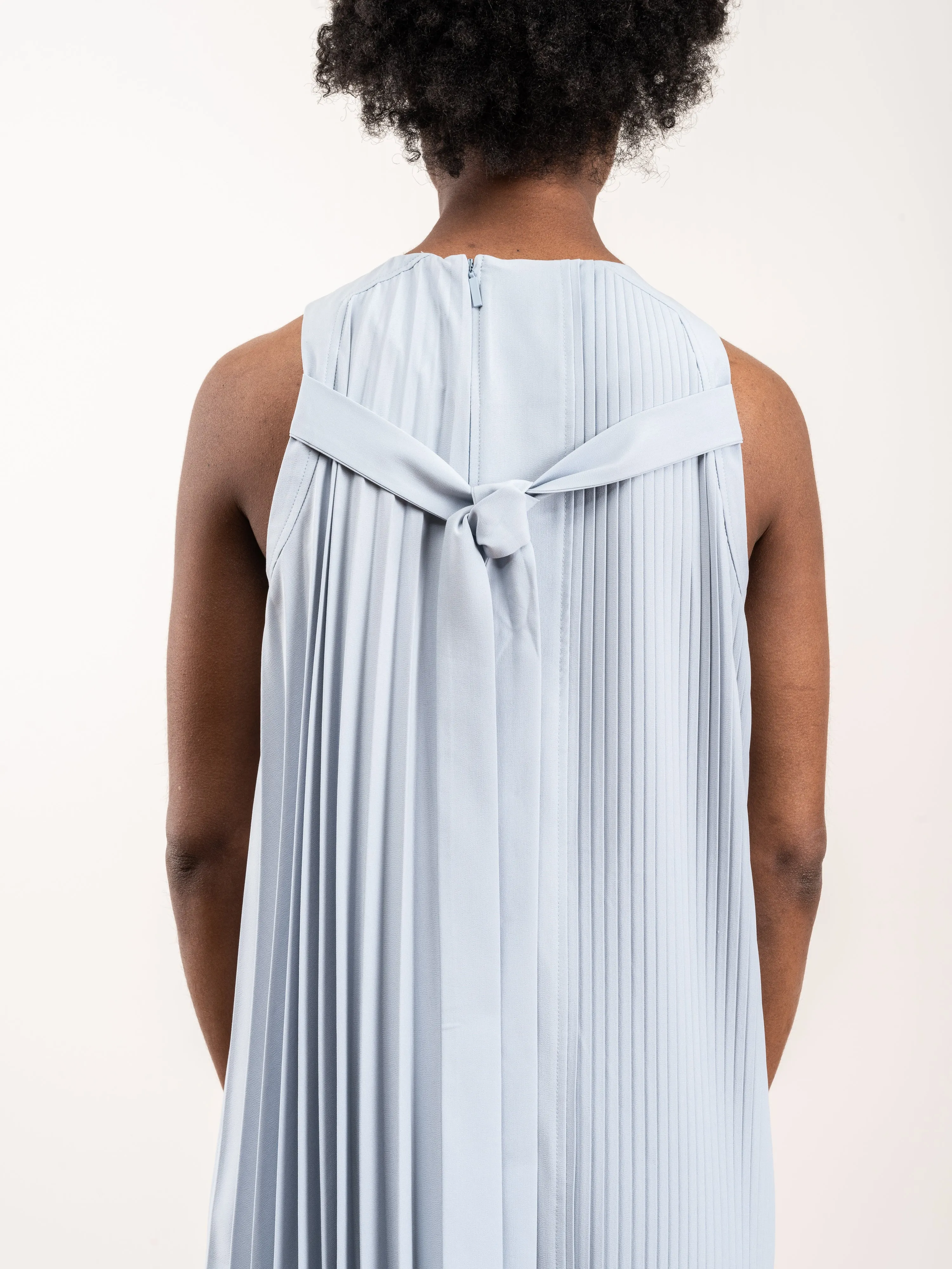 edith pleated sleeveless dress