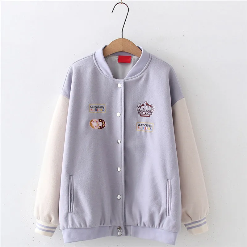 EMBROIDERED BADGE COLOR MATCHING JACKET UB2794