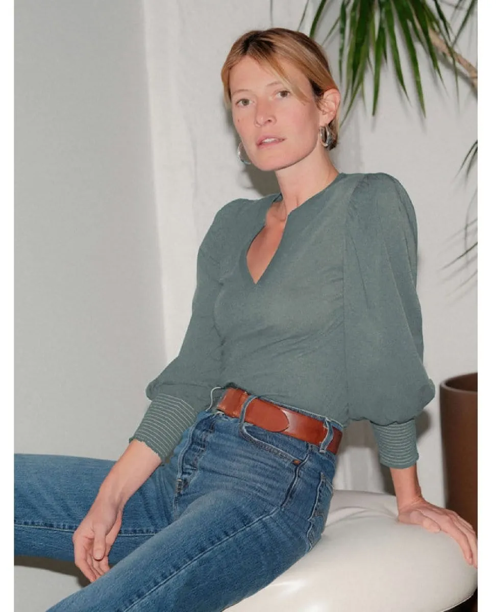 Flora Peasant Tee Jade