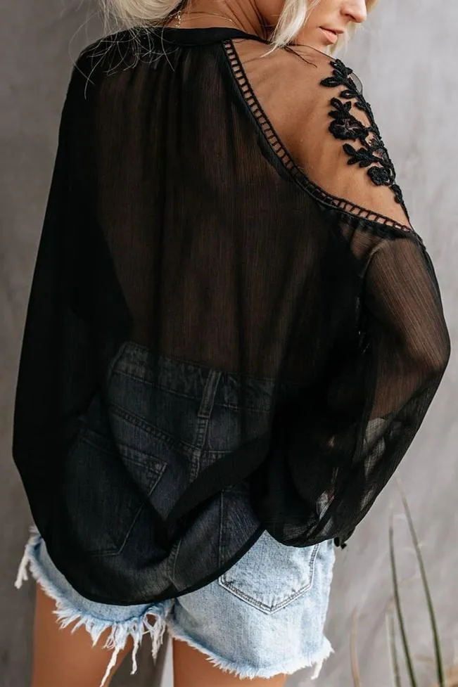 Formal Invitation Lace Blouse - Black