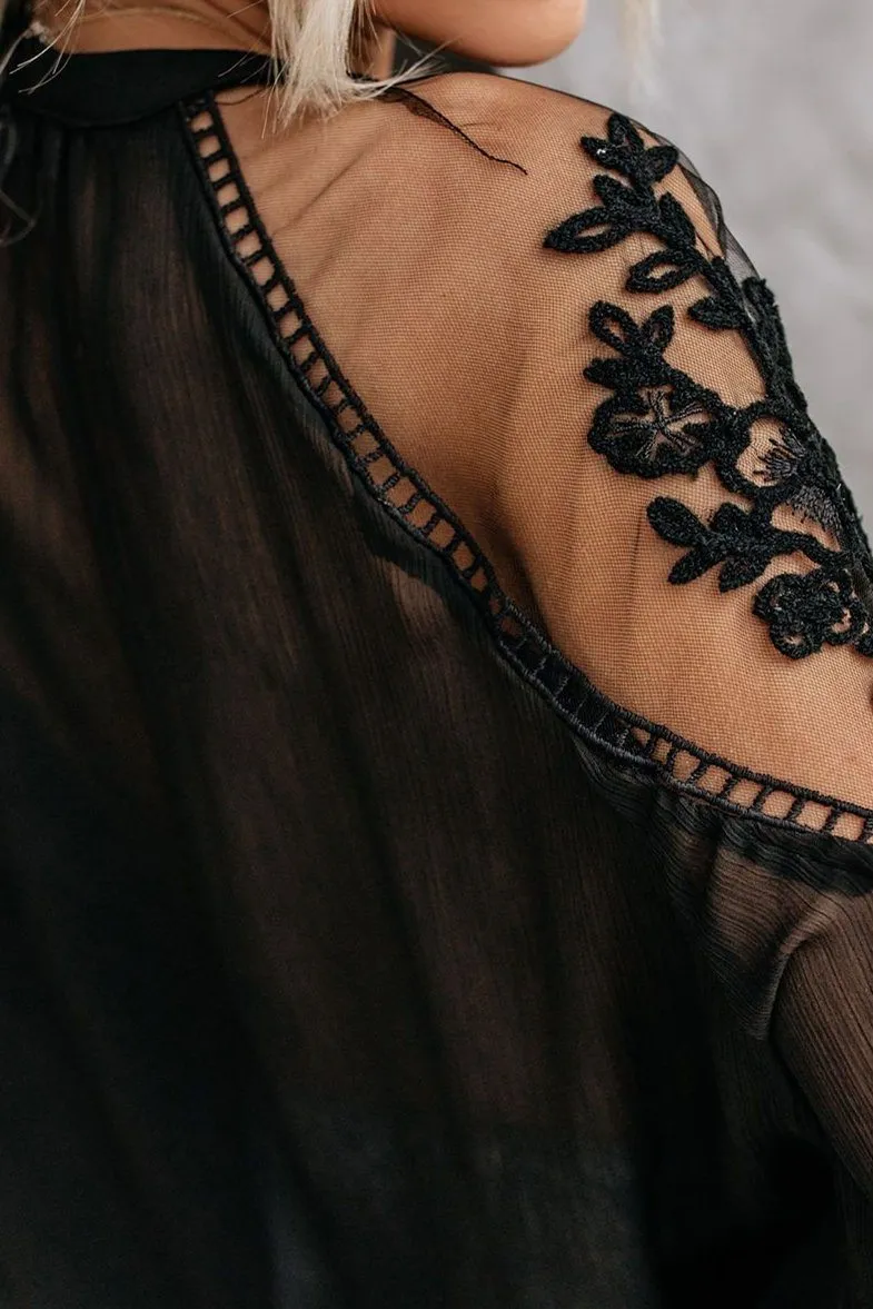 Formal Invitation Lace Blouse - Black