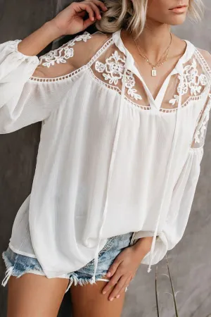 Formal Invitation Lace Blouse - White