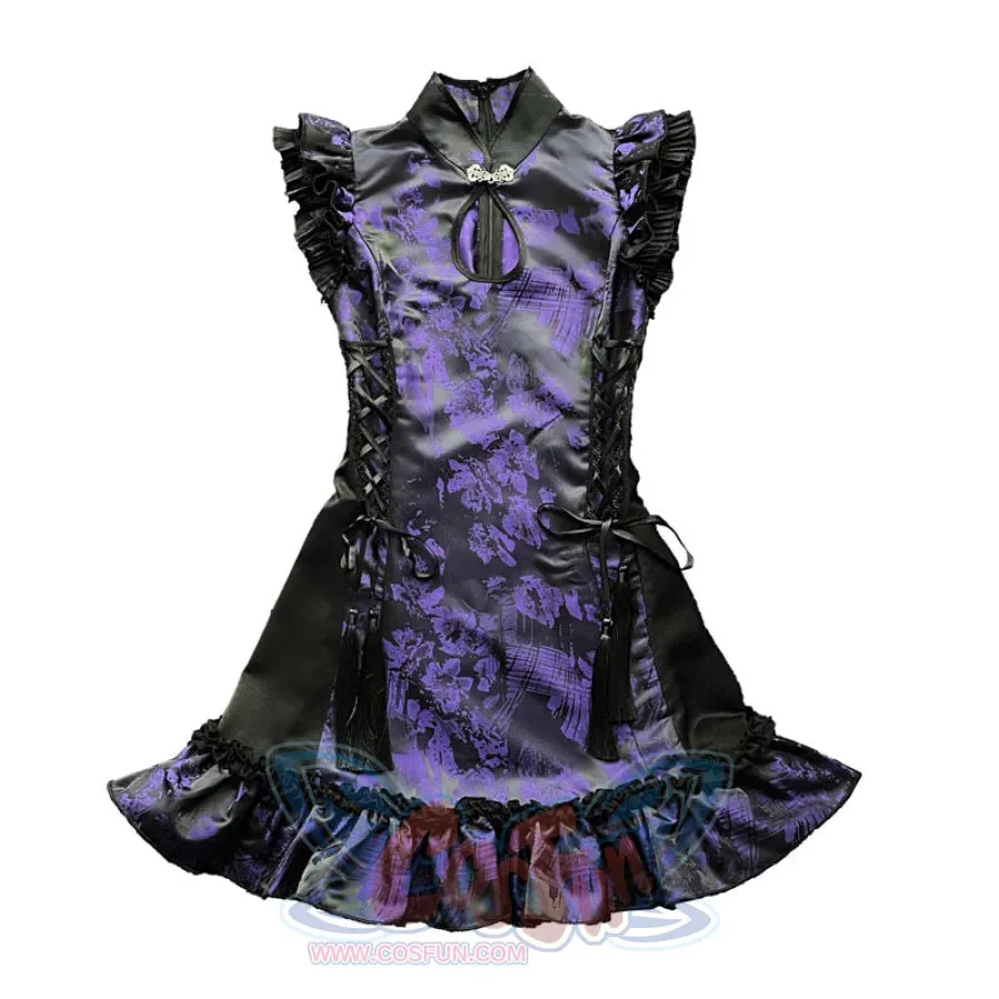 Gothic Improved Cheongsam Tassel Strap Buckle Dress S30491