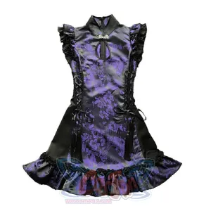 Gothic Improved Cheongsam Tassel Strap Buckle Dress S30491