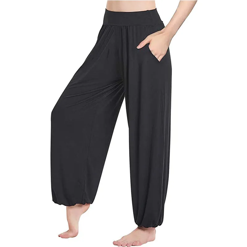 HANERDUN Womens Comfy Pajama Pants Loose Yoga Pants Stretch Lounge Bottoms Wide Leg Pants with Pockets