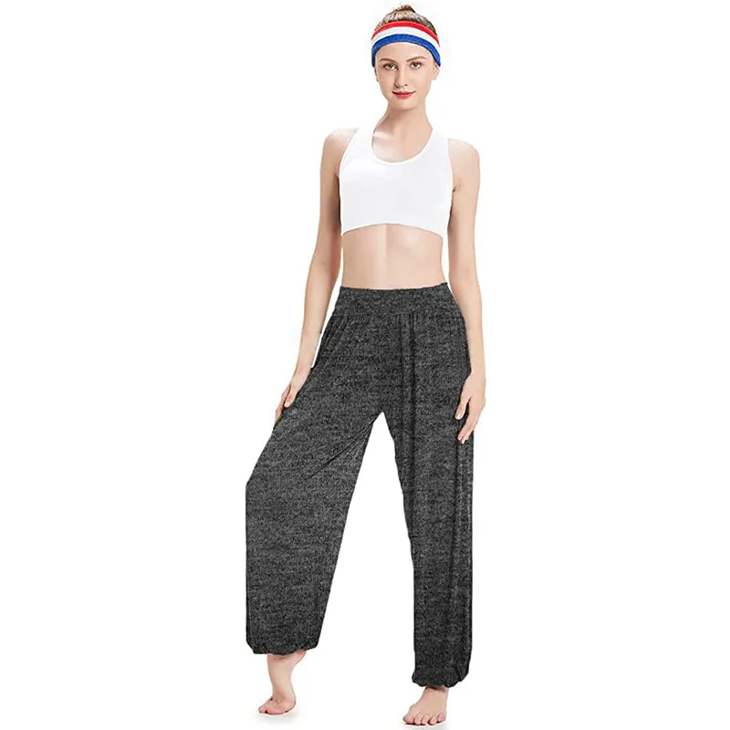 HANERDUN Womens Comfy Pajama Pants Loose Yoga Pants Stretch Lounge Bottoms Wide Leg Pants with Pockets
