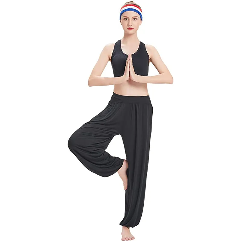 HANERDUN Womens Comfy Pajama Pants Loose Yoga Pants Stretch Lounge Bottoms Wide Leg Pants with Pockets