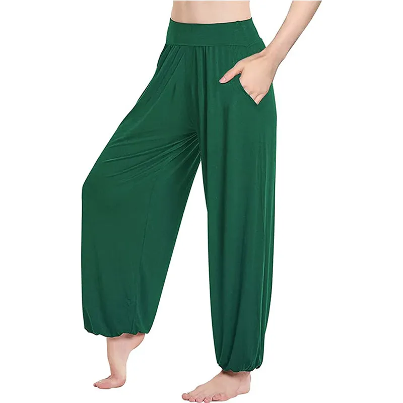HANERDUN Womens Comfy Pajama Pants Loose Yoga Pants Stretch Lounge Bottoms Wide Leg Pants with Pockets