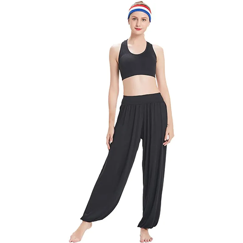 HANERDUN Womens Comfy Pajama Pants Loose Yoga Pants Stretch Lounge Bottoms Wide Leg Pants with Pockets