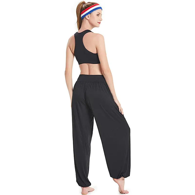 HANERDUN Womens Comfy Pajama Pants Loose Yoga Pants Stretch Lounge Bottoms Wide Leg Pants with Pockets