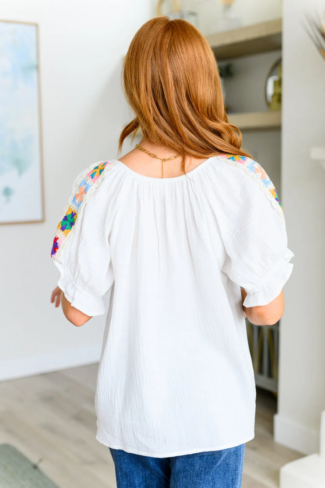 Hazel Blues® |  Don't You, Forget About Me Crinkle Knit Blouse