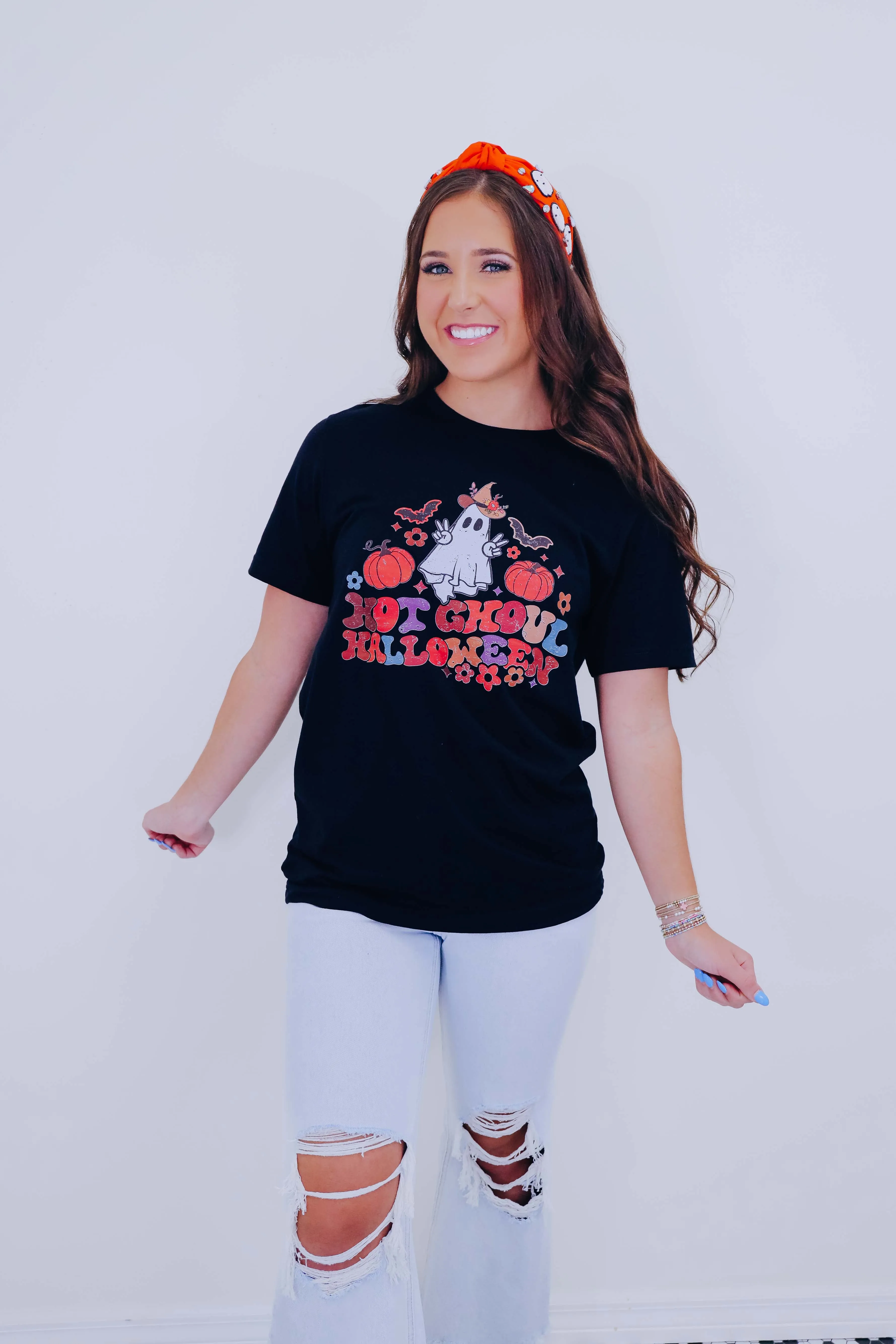 Hot Ghoul Halloween Graphic Tee S-3X - Black