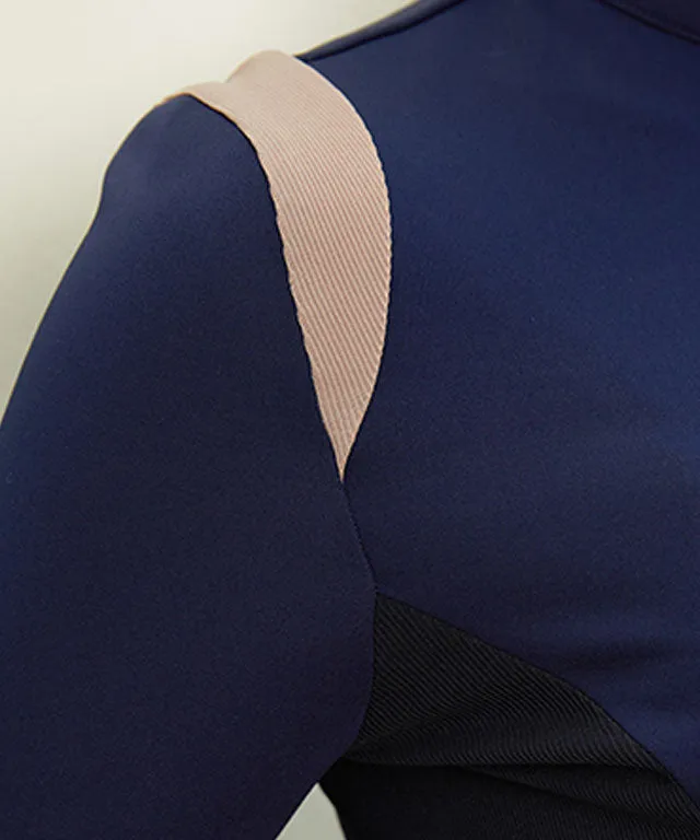 J.Jane Waffle Long Sleeve One-piece (Navy)