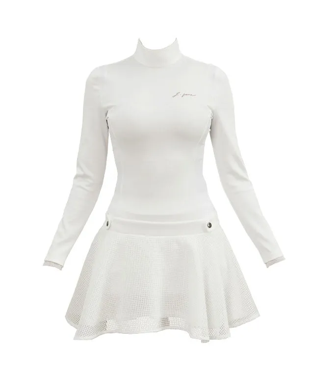 J.Jane Waffle Long Sleeve One-piece (White)