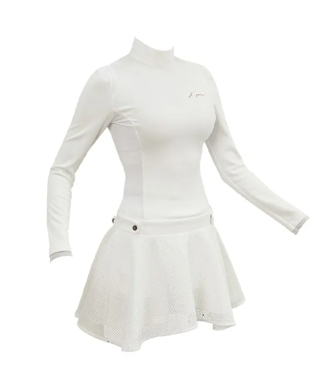 J.Jane Waffle Long Sleeve One-piece (White)