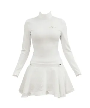 J.Jane Waffle Long Sleeve One-piece (White)