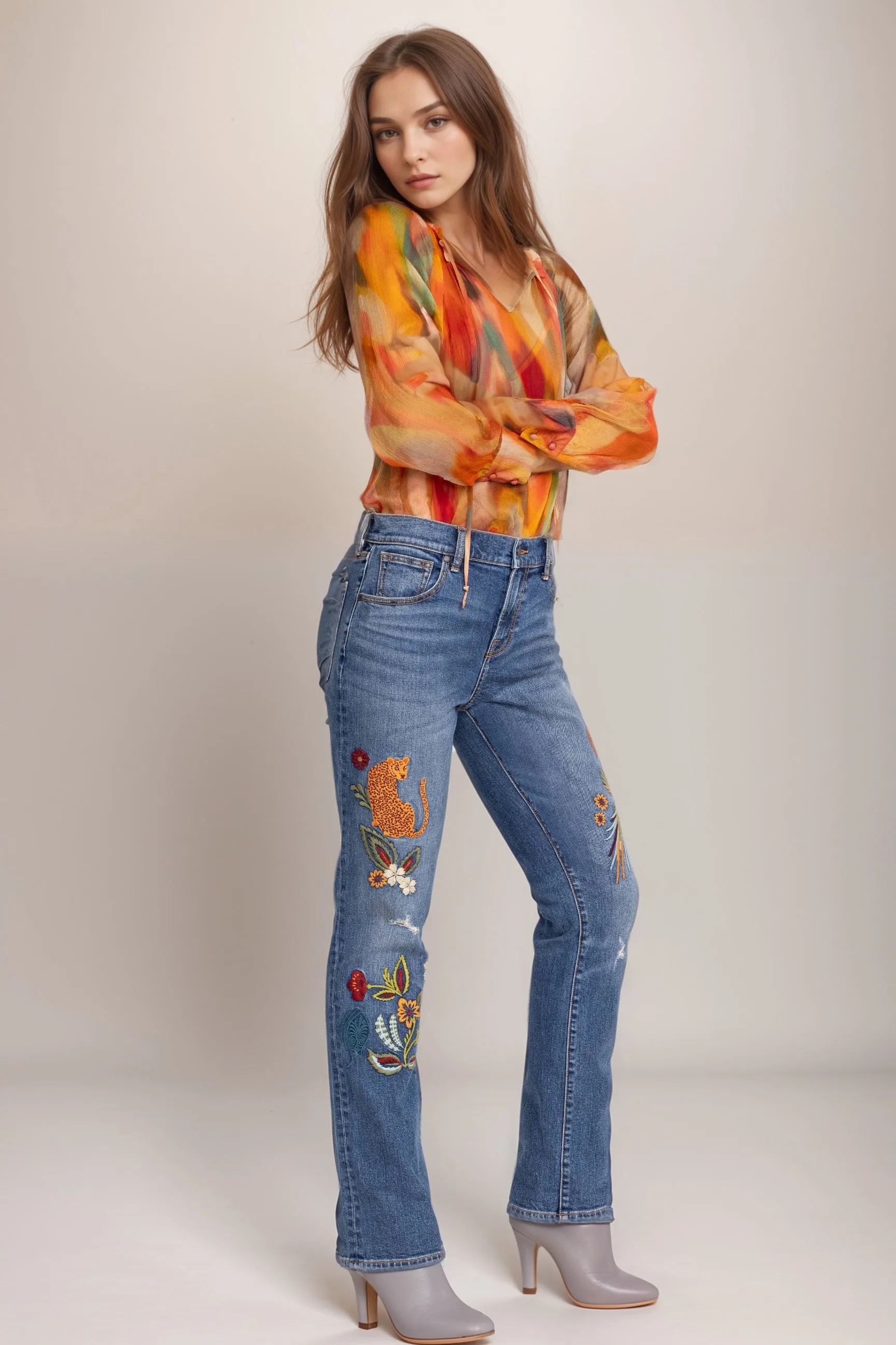 Johnny Was Isabella Boyfriend Jeans JWD1104