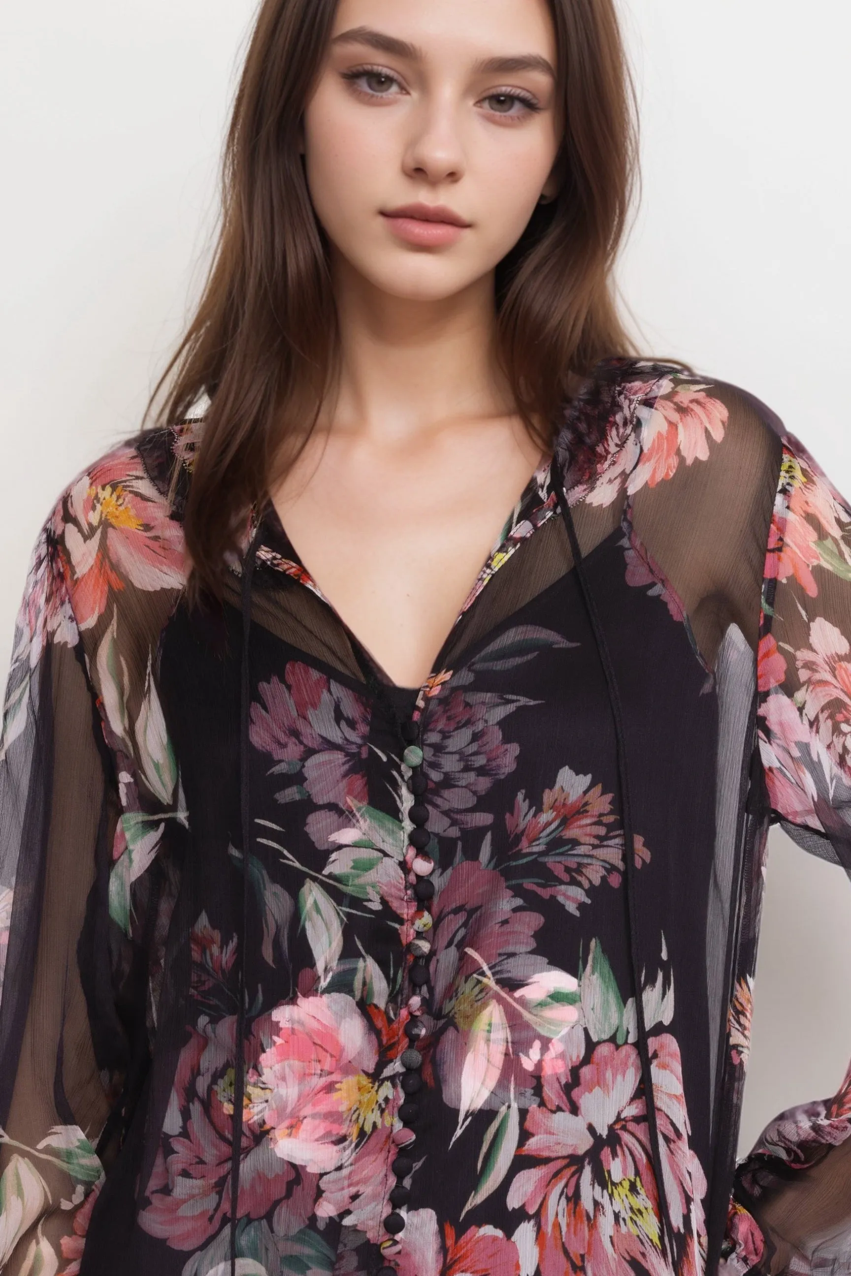 Johnny Was Jade Black Jaycee Peasant Blouse L11624