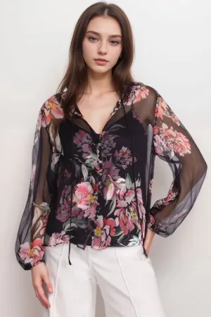 Johnny Was Jade Black Jaycee Peasant Blouse L11624