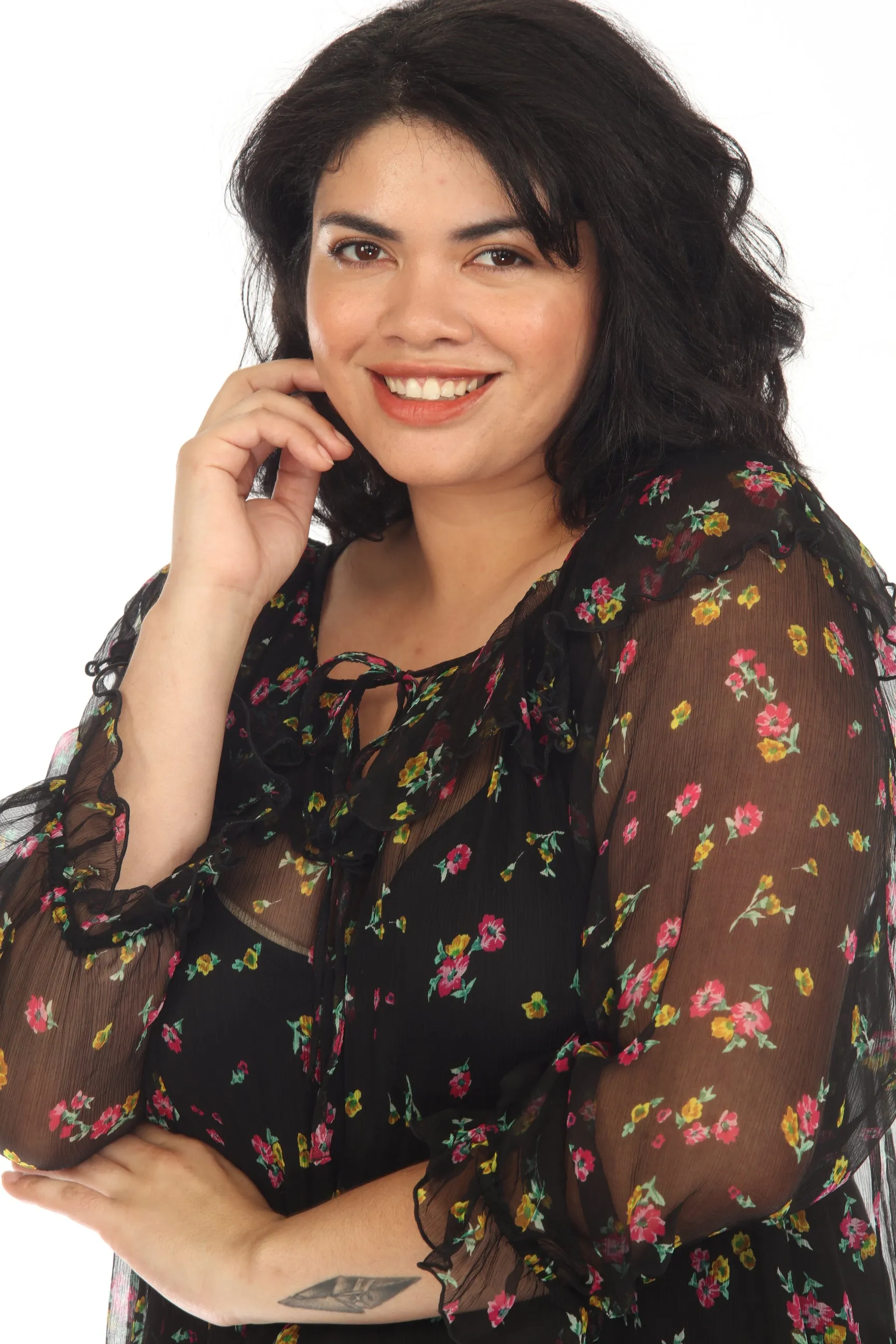 Johnny Was Jade Love Fernanda Peasant Silk Floral Blouse Plus Size L18523