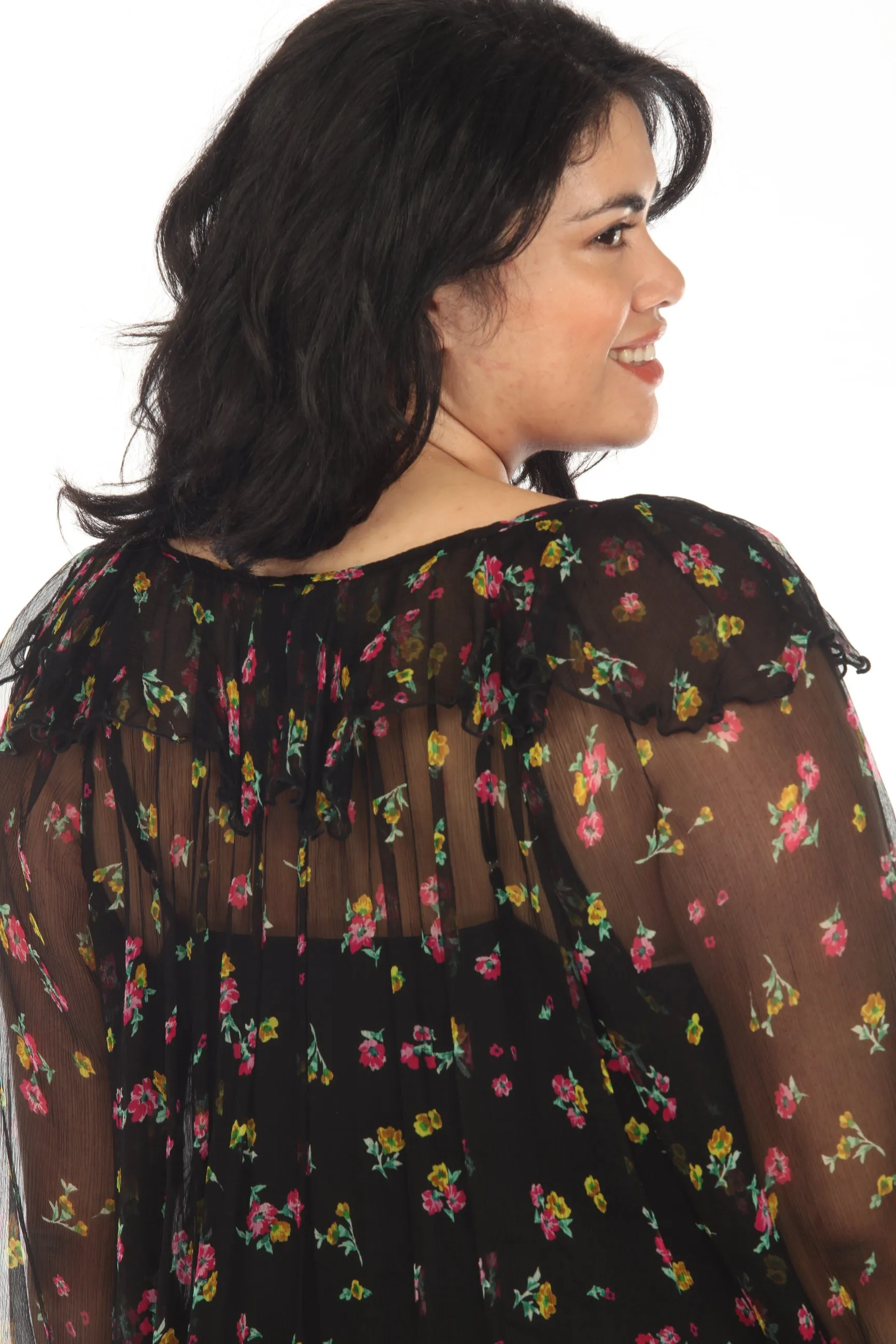 Johnny Was Jade Love Fernanda Peasant Silk Floral Blouse Plus Size L18523