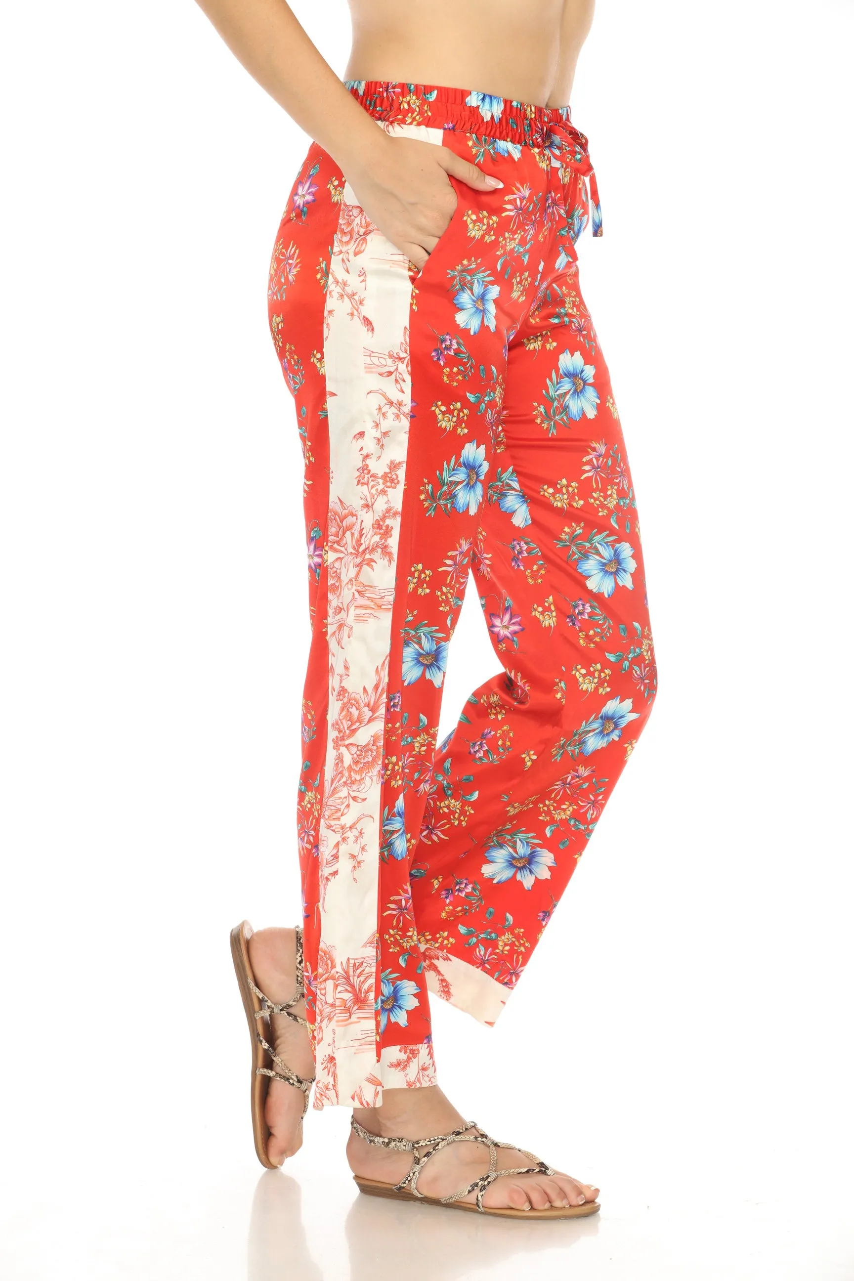 Johnny Was Tahlia Lux Floral Silk Pants C63424A3 Boho Chic