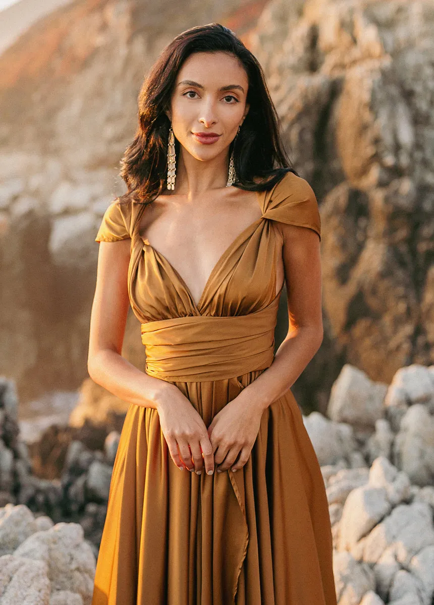 June Impact Dress in Dark Honey