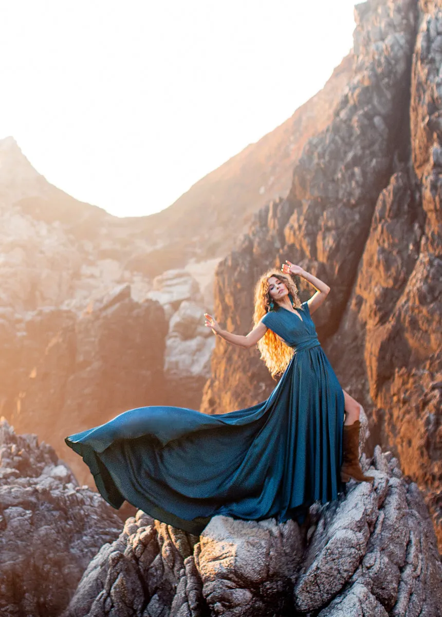 June Impact Dress in Deep Ocean