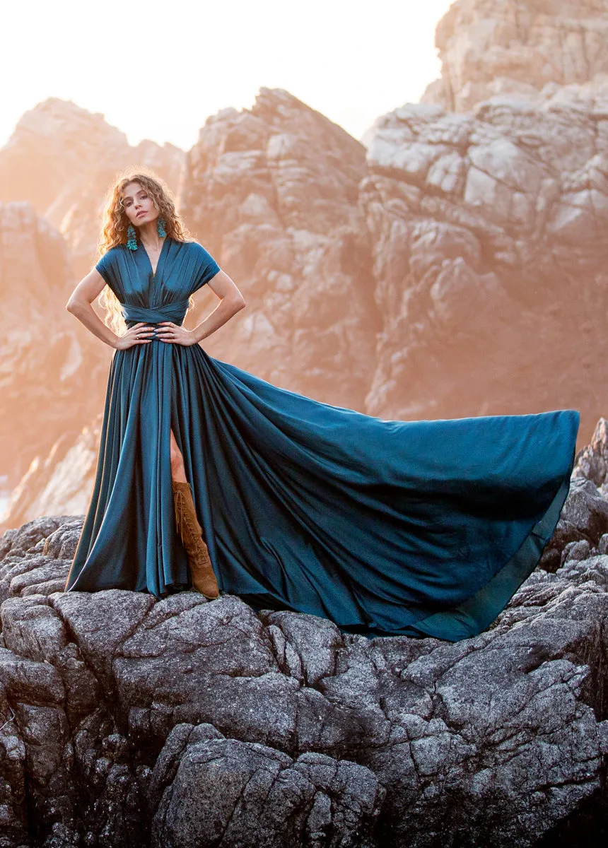 June Impact Dress in Deep Ocean