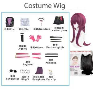 Kafka Honkai Cosplay Costume Wig Halloween Party Honkai Star Rail Kafka Cosplay For Women