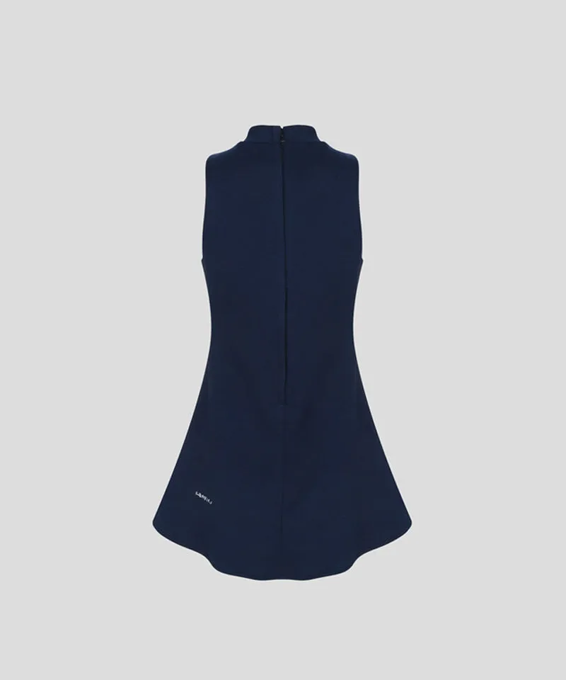 KANDINI Half-Neck Sleeveless Dress - Navy