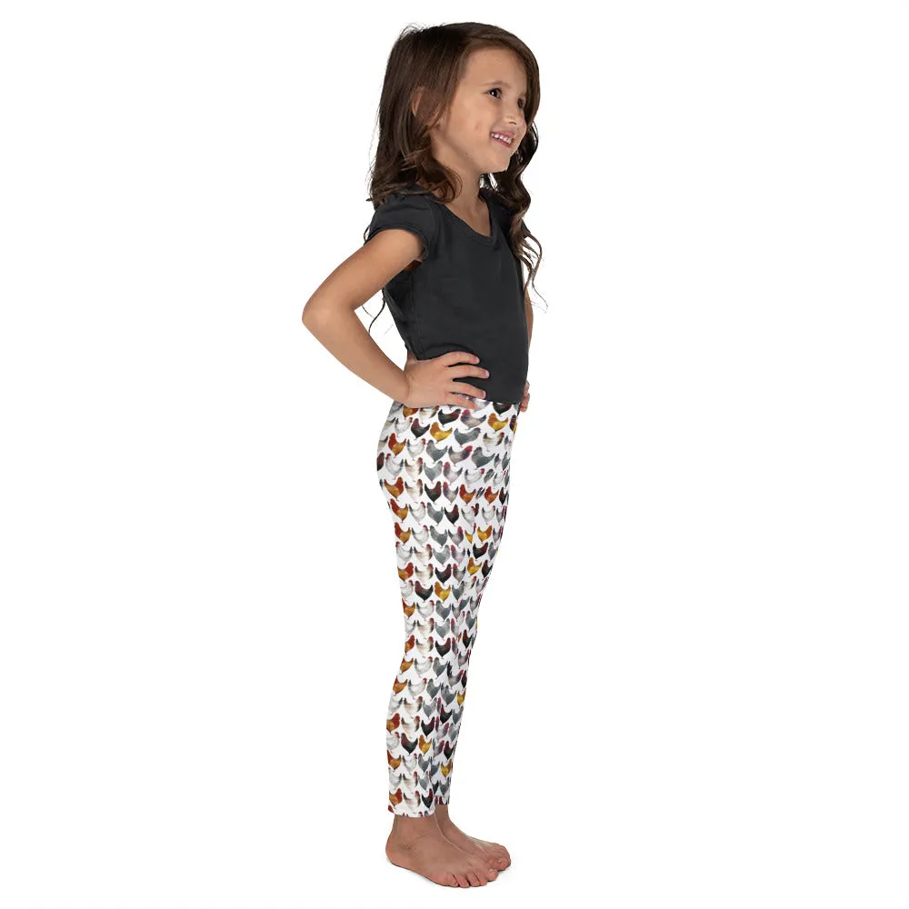 Kid's Chicken Print Leggings, size 2T - 7