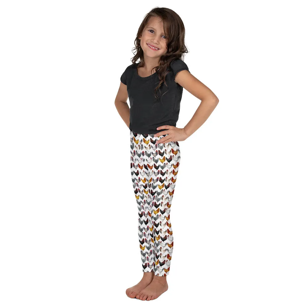 Kid's Chicken Print Leggings, size 2T - 7