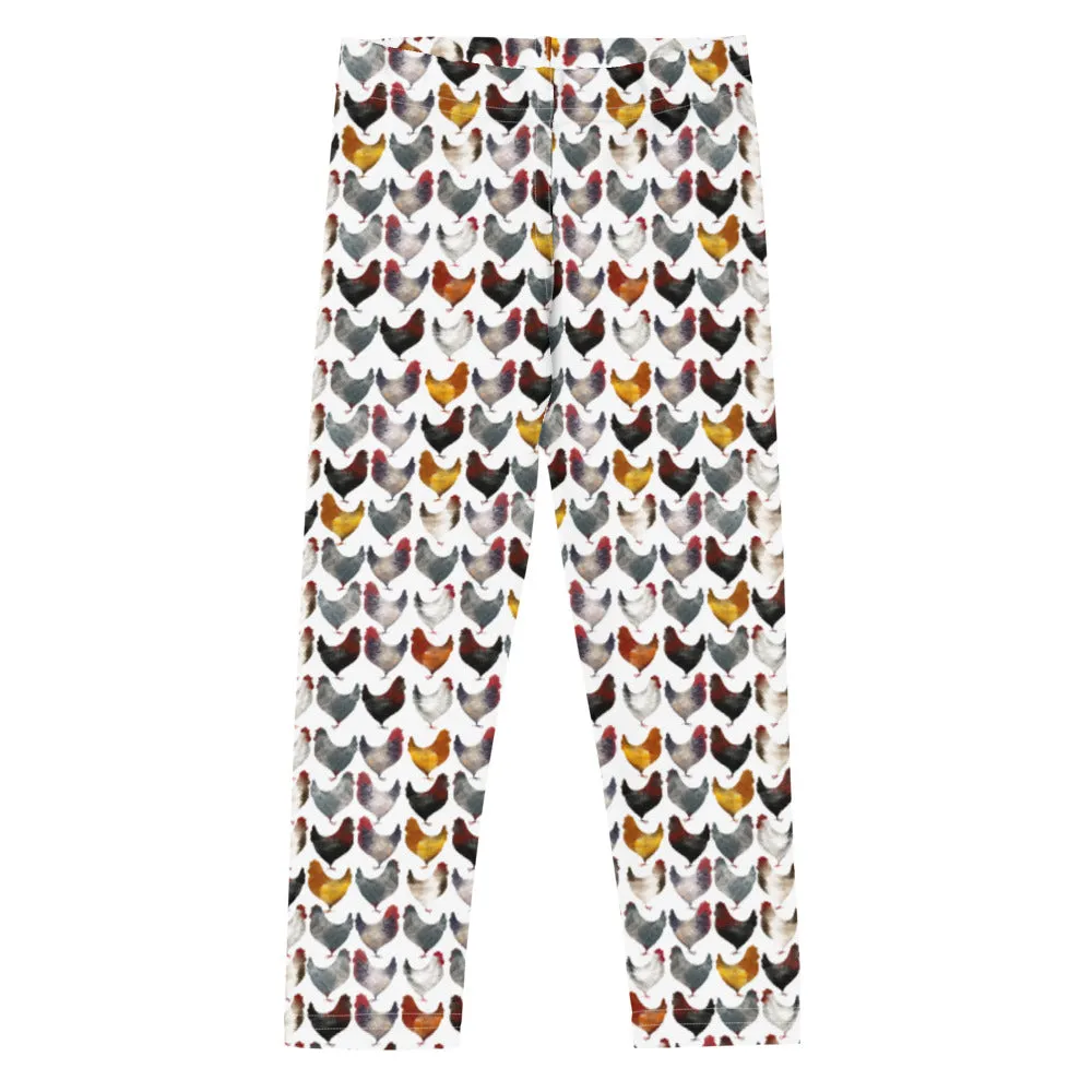 Kid's Chicken Print Leggings, size 2T - 7