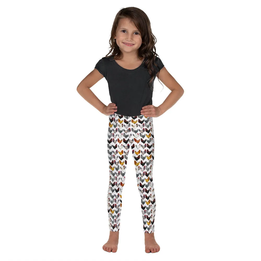 Kid's Chicken Print Leggings, size 2T - 7