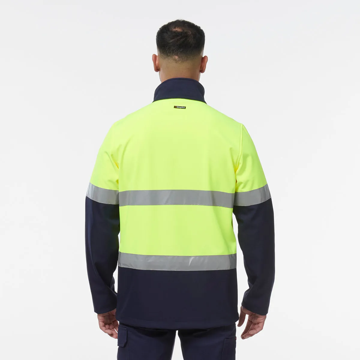 KingGee Men's Ref Softshell Jacket - Yellow/Navy