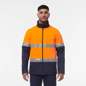 KingGee Men's Reflective Softshell Jacket - Orange/Navy