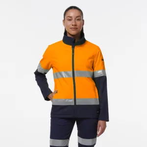 KingGee Women's Reflective Softshell Jacket - Orange/Navy