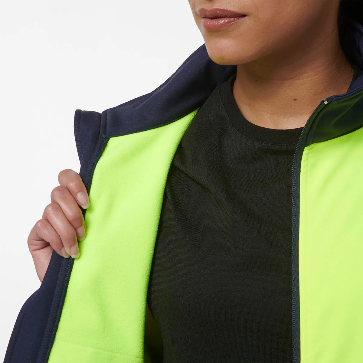 KingGee Women's Reflective Softshell Jacket - Yellow/Navy
