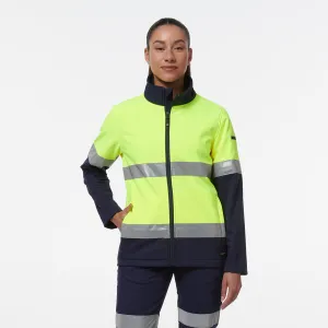 KingGee Women's Reflective Softshell Jacket - Yellow/Navy