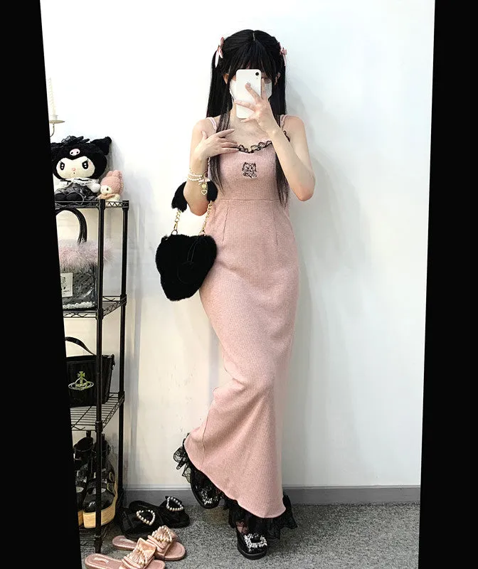 Lace Suspender Skirt   Plush Jacket Set UB99190