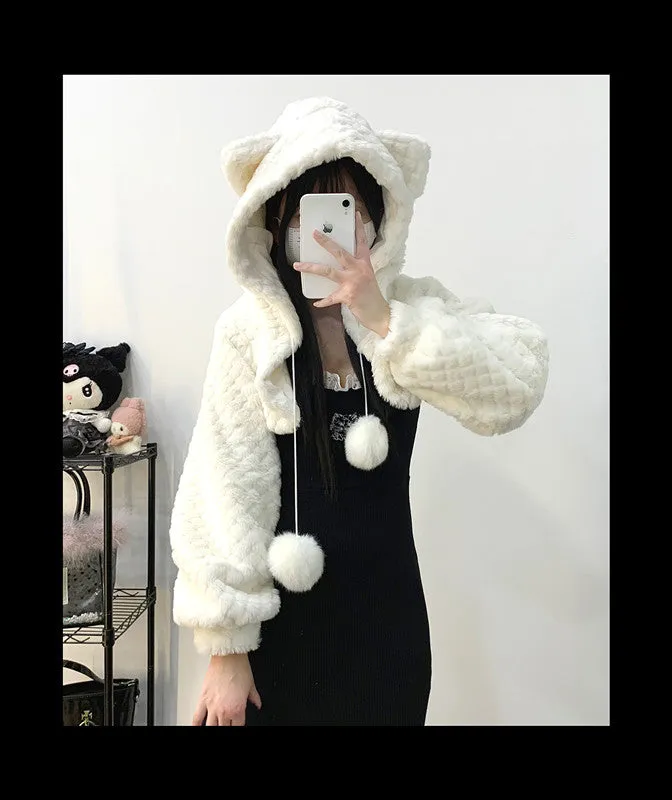 Lace Suspender Skirt   Plush Jacket Set UB99190