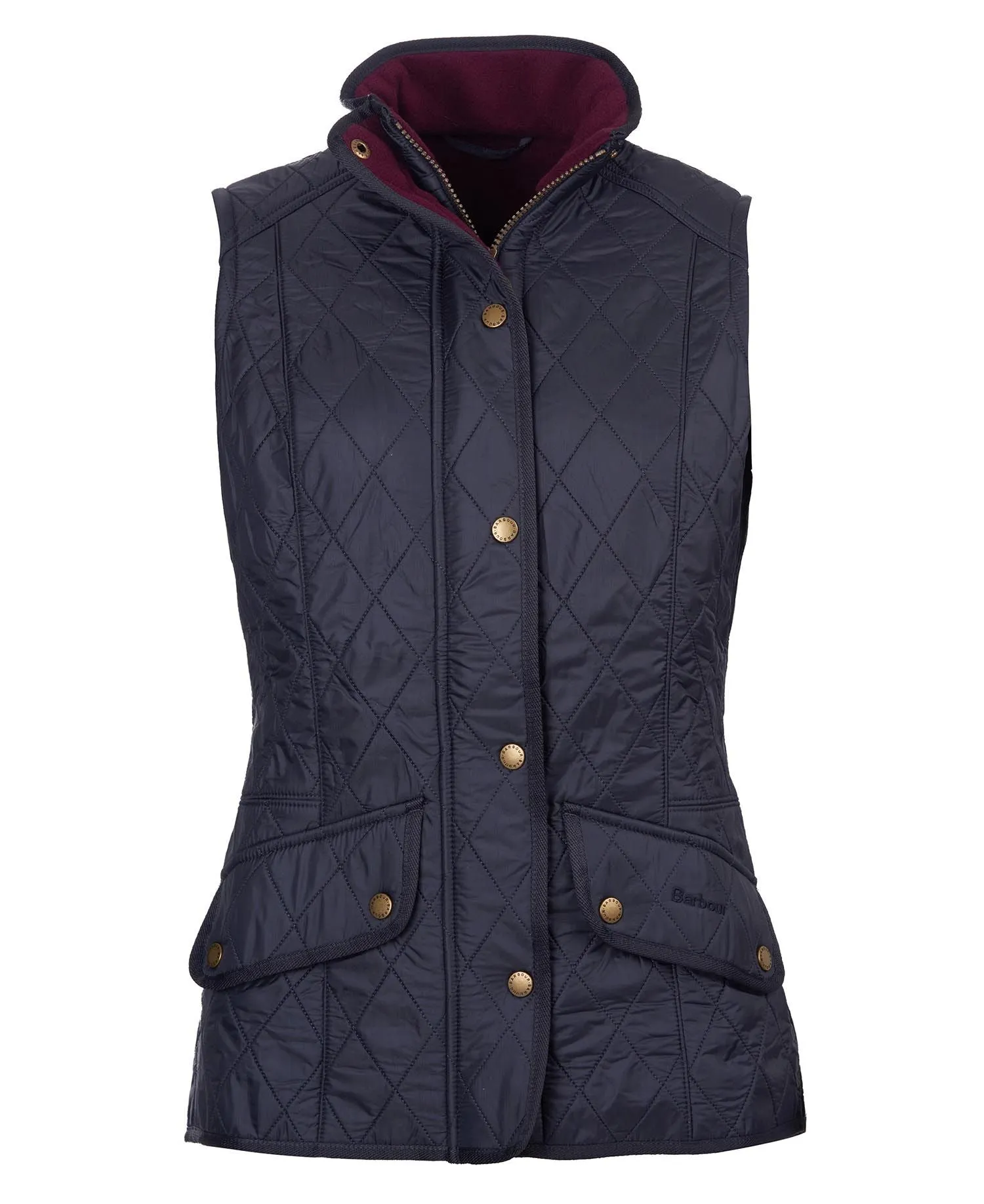 LADIES BARBOUR CAVALRY GILET - NAVY/MERLO