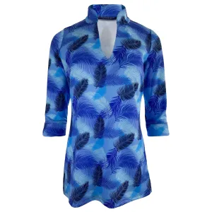 Largo Tunic Top in Indigo Palms