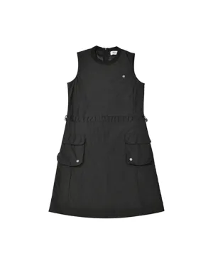 LENUCU Woven Sleeveless Dress - Black