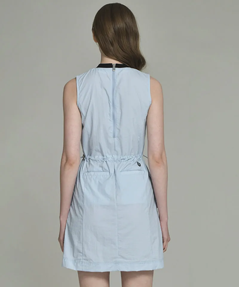 LENUCU Woven Sleeveless Dress - Sky Blue