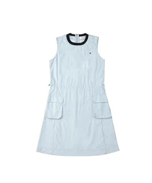 LENUCU Woven Sleeveless Dress - Sky Blue