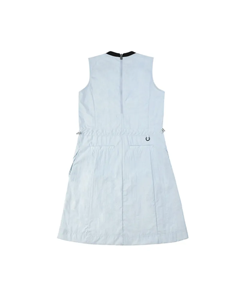 LENUCU Woven Sleeveless Dress - Sky Blue